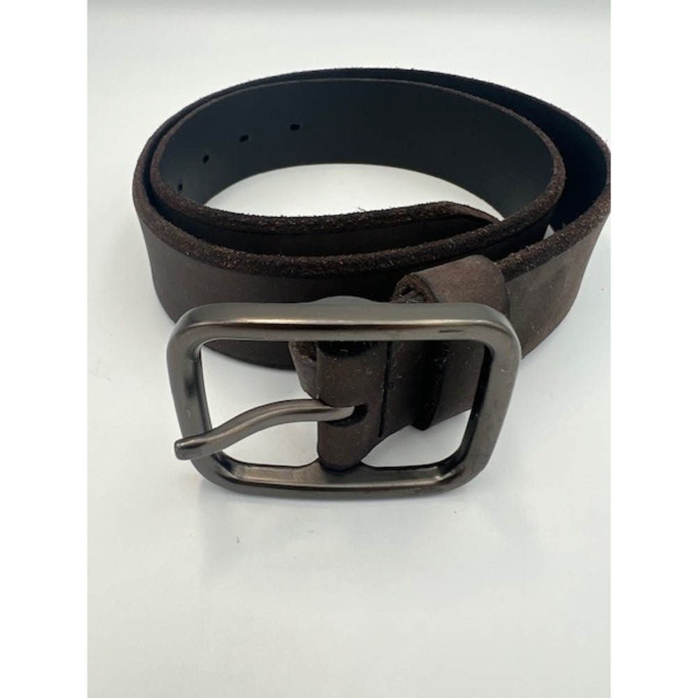 American Eagle Mens Dark Brown Genuine Leather Belt Gunmetal Buckle Size 28-30